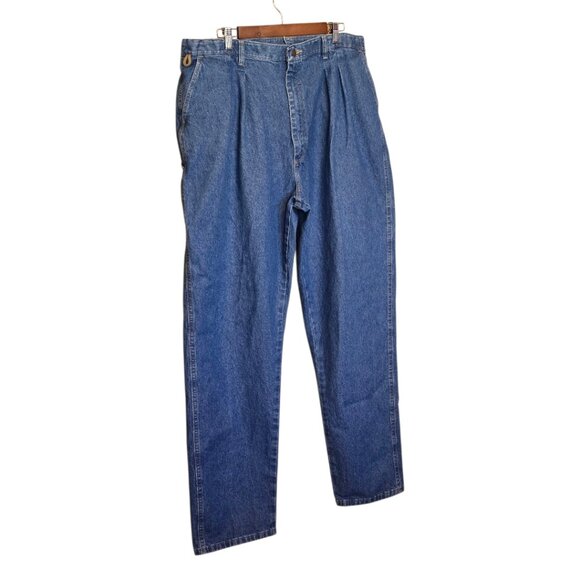 Men's WRANGLER Rugged Wear Angler Pleated Jeans Pants sz 42x34 - Picture 3 of 11